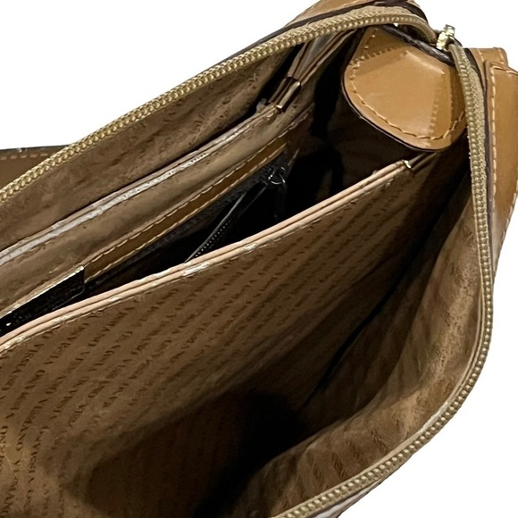 Flavi Vismano Vintage Brown Tan Genuine Leather Shoulder Bag Purse - Picture 4 of 12